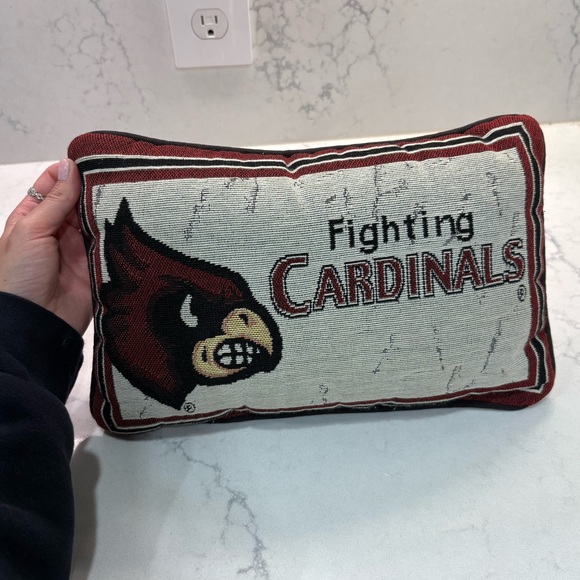 Vintage University of Louisville Needlepoint Pillow - Picture 1 of 7